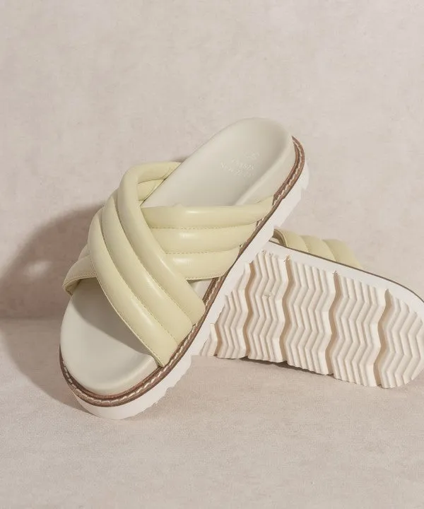 OASIS SOCIETY Grace - Lime Puffed Strap Slide