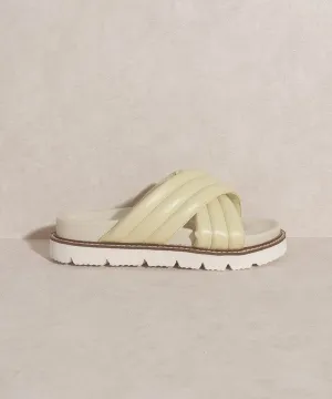 OASIS SOCIETY Grace - Lime Puffed Strap Slide