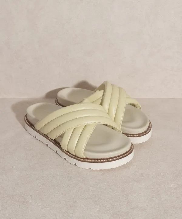 OASIS SOCIETY Grace - Lime Puffed Strap Slide
