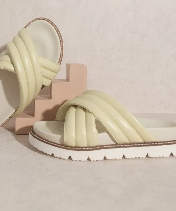 OASIS SOCIETY Grace - Lime Puffed Strap Slide