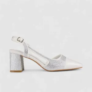 PC Slingback Court Shoe White 10615