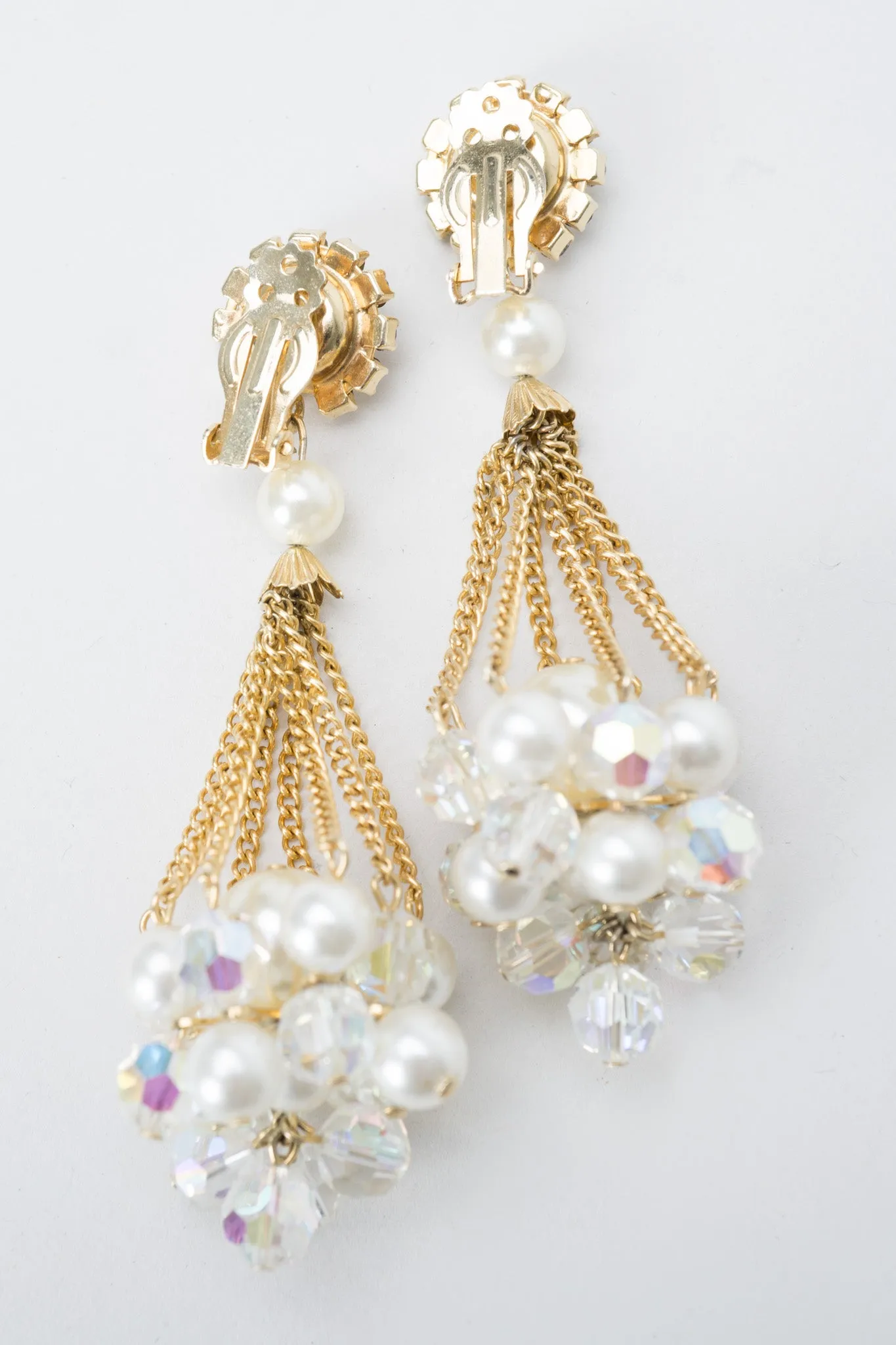 Pearl Cluster Drop Earrings