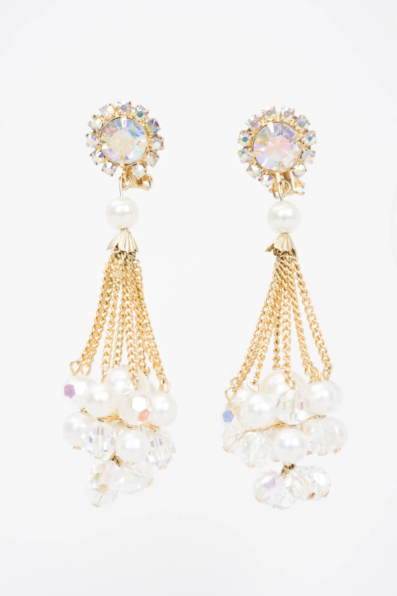Pearl Cluster Drop Earrings