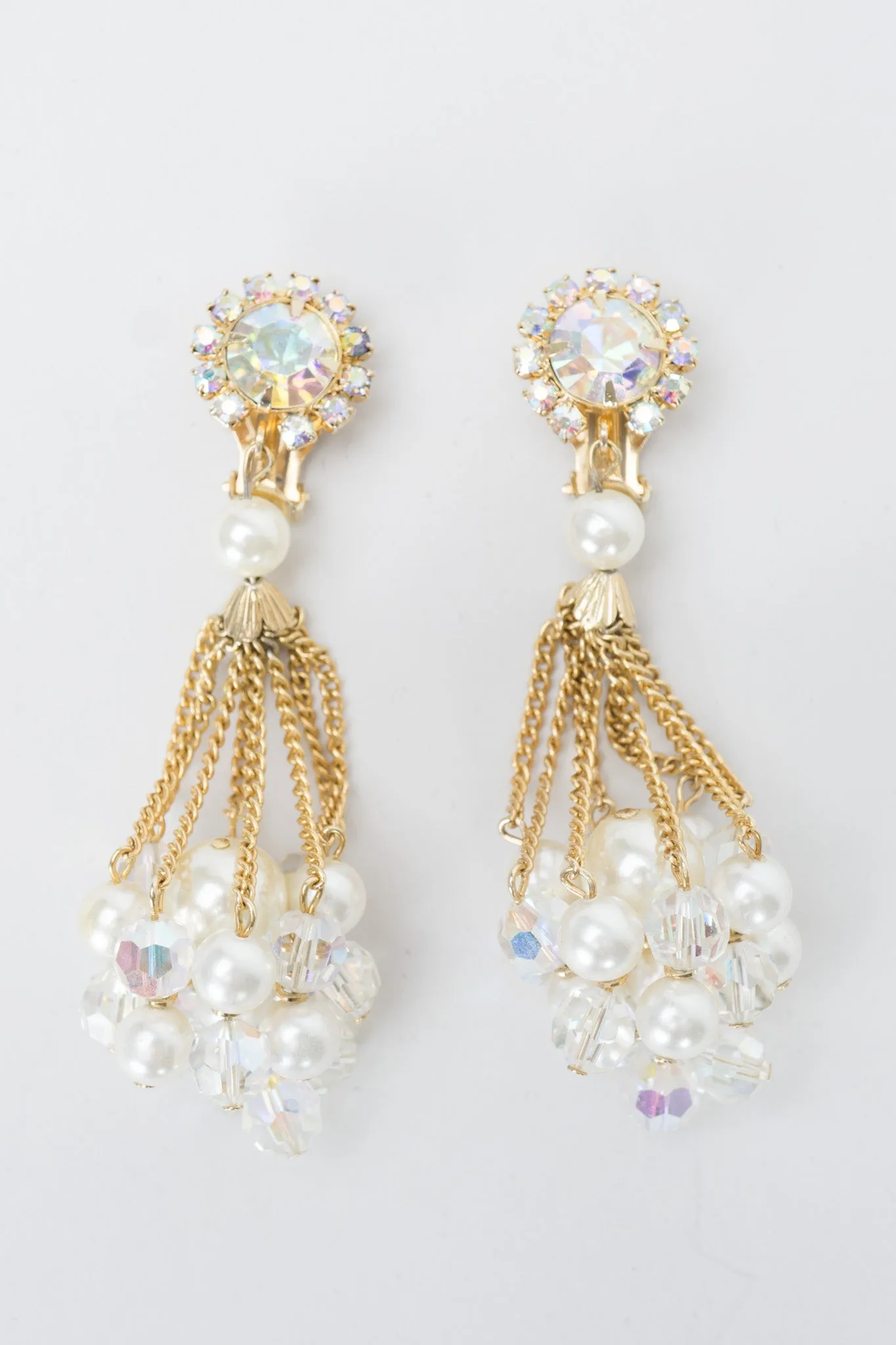 Pearl Cluster Drop Earrings