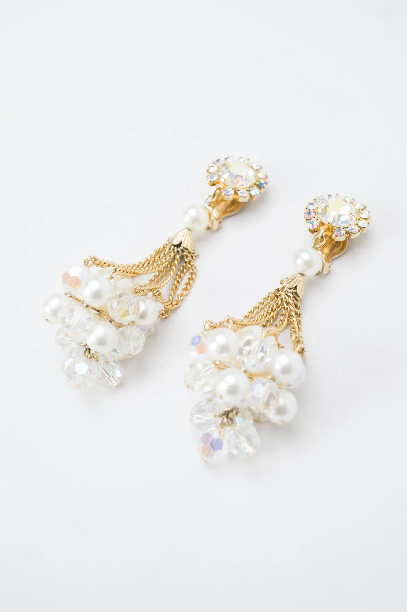 Pearl Cluster Drop Earrings