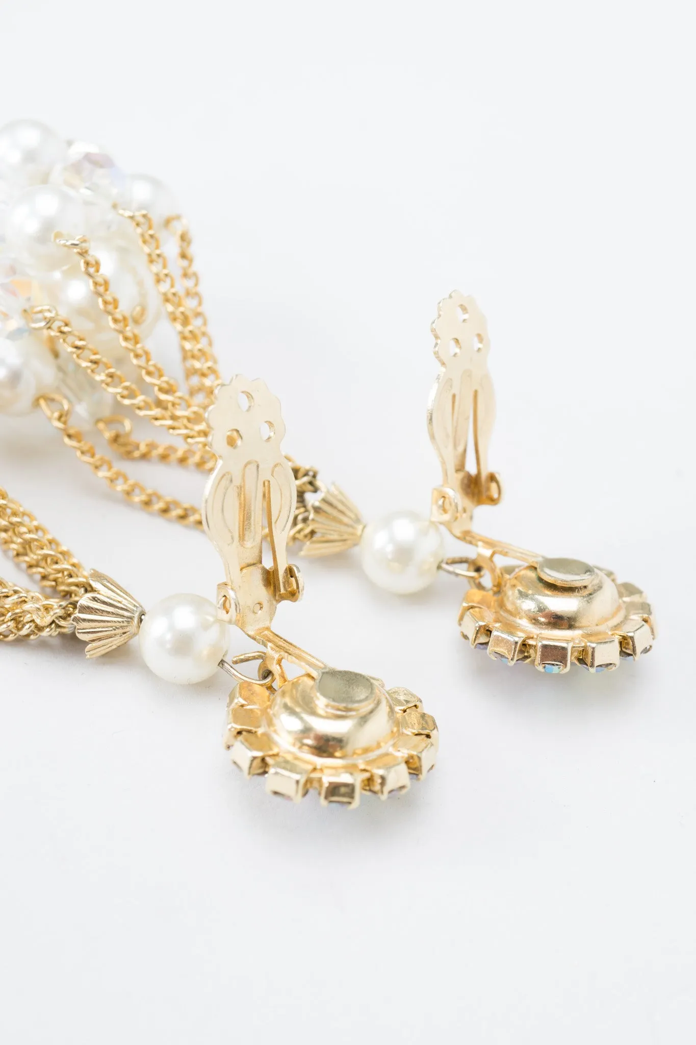 Pearl Cluster Drop Earrings