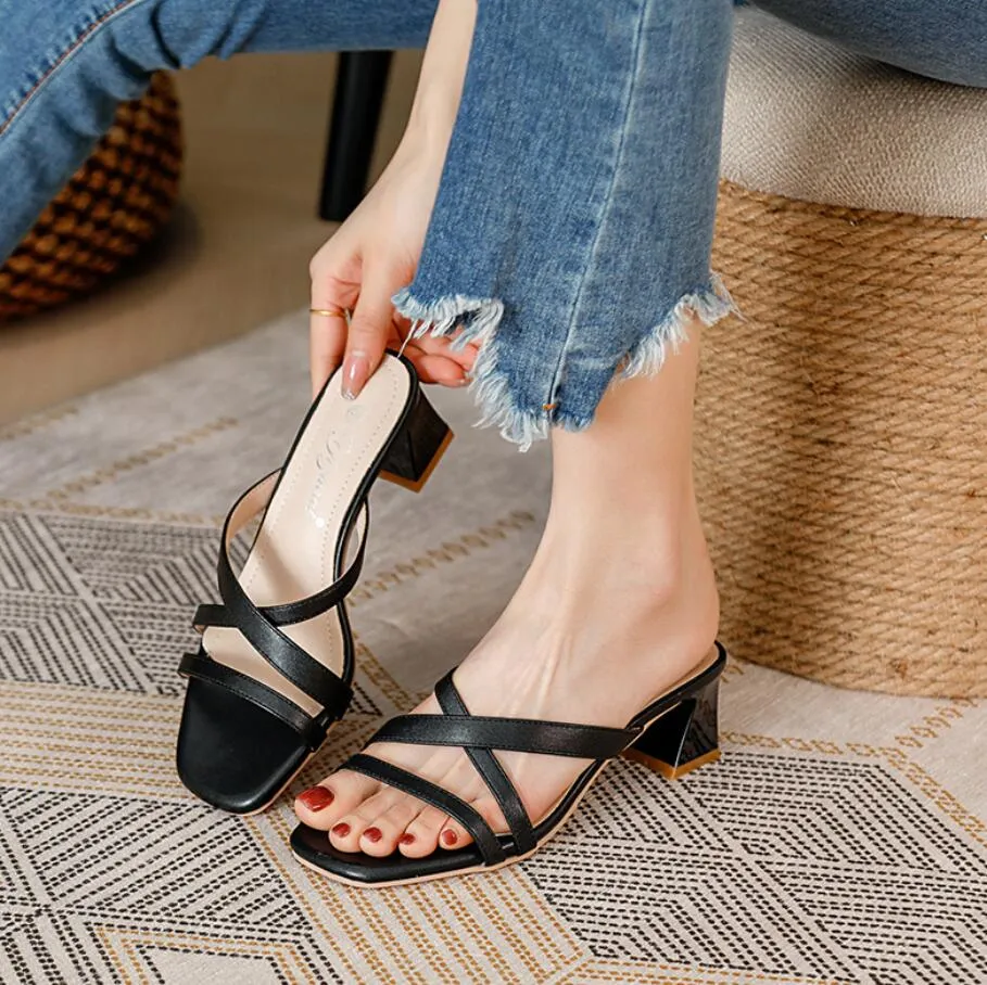 Petite Square Toe Strap Sandal Shoes GS398