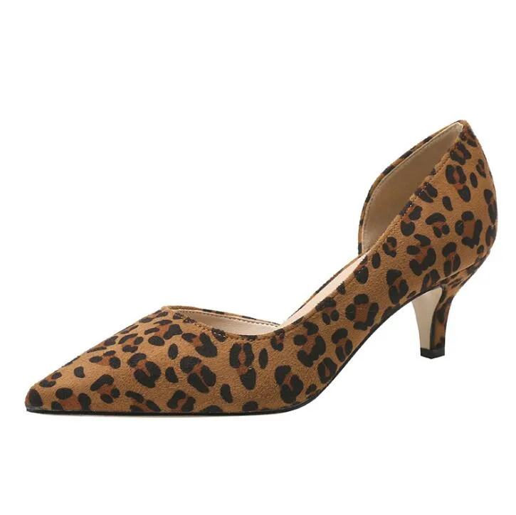 Petite Suede Pointy Mid Heel Shoes ANLE15