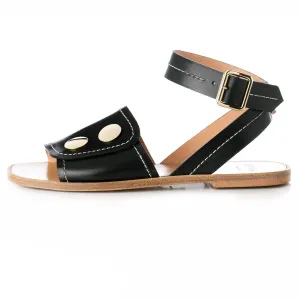 Pierrette Flat Sandals in Black