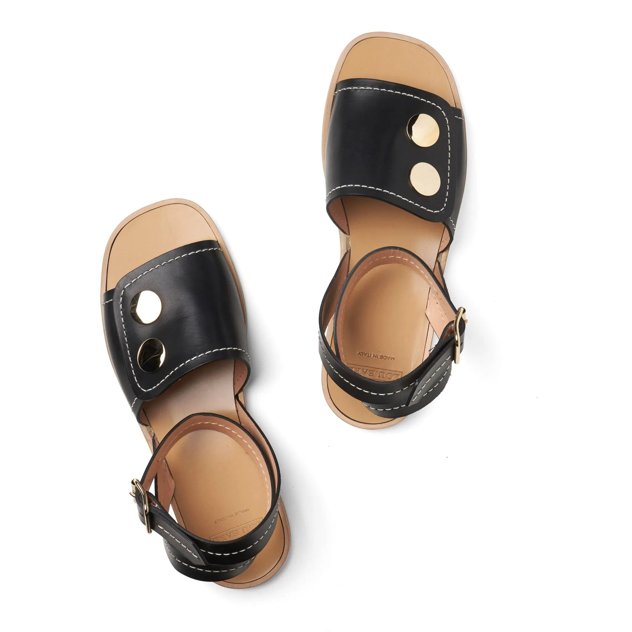 Pierrette Flat Sandals in Black