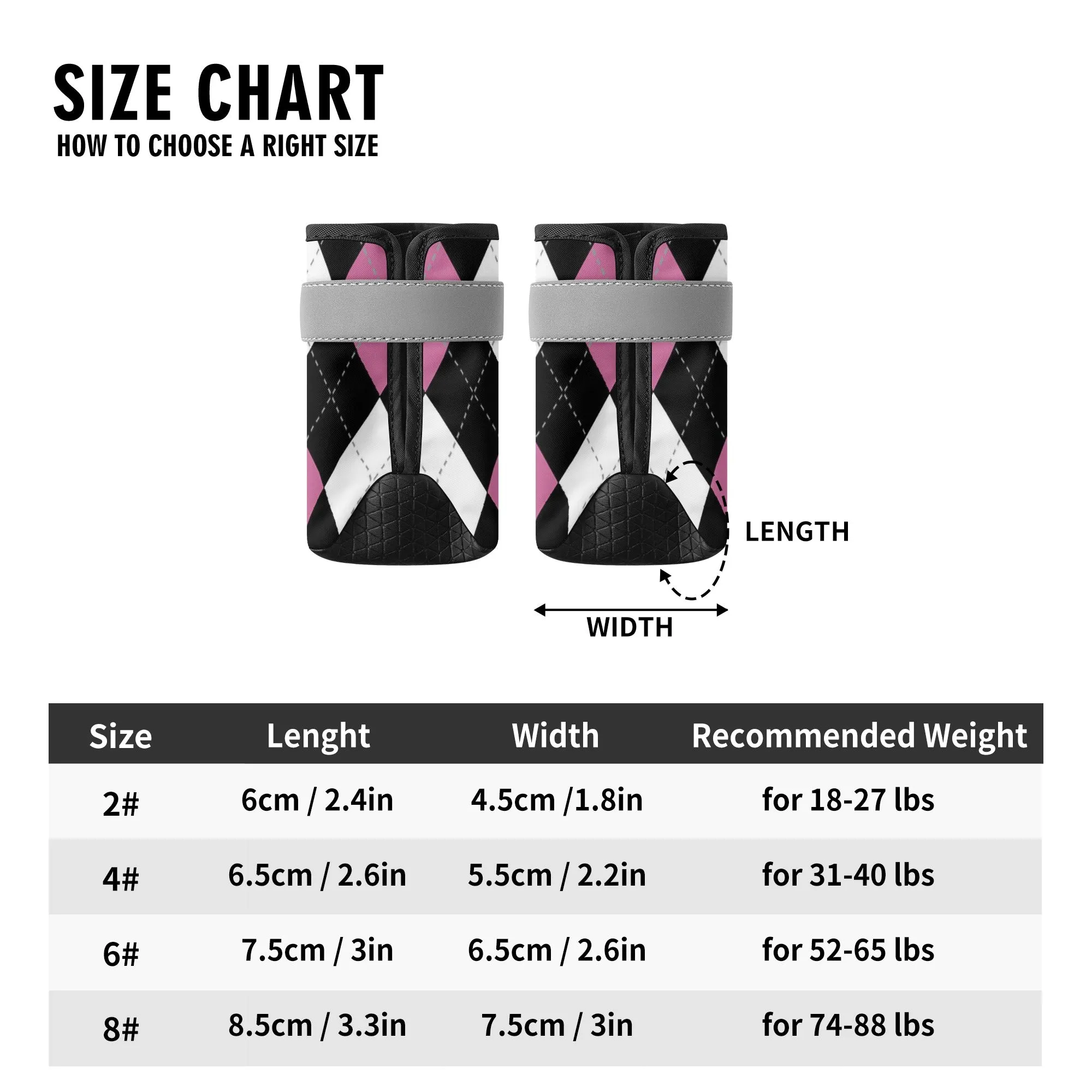 Pink Argyle Non Slip Dog Socks