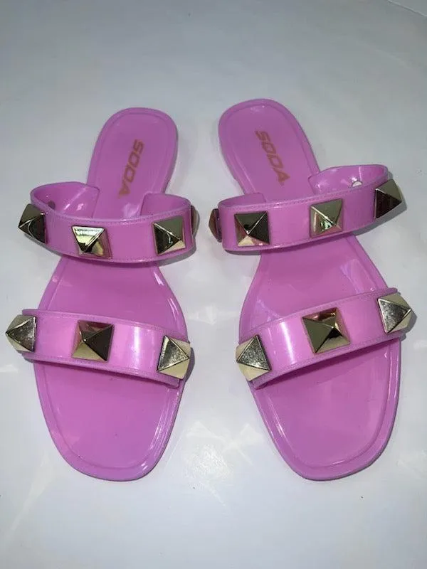 Pink Studded Sandals