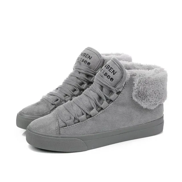 Plush Women Warming Boots Suede Outdoor Winter Feather Casual Shoes Durable Female Snow Boots Footwear zapotos mujer
