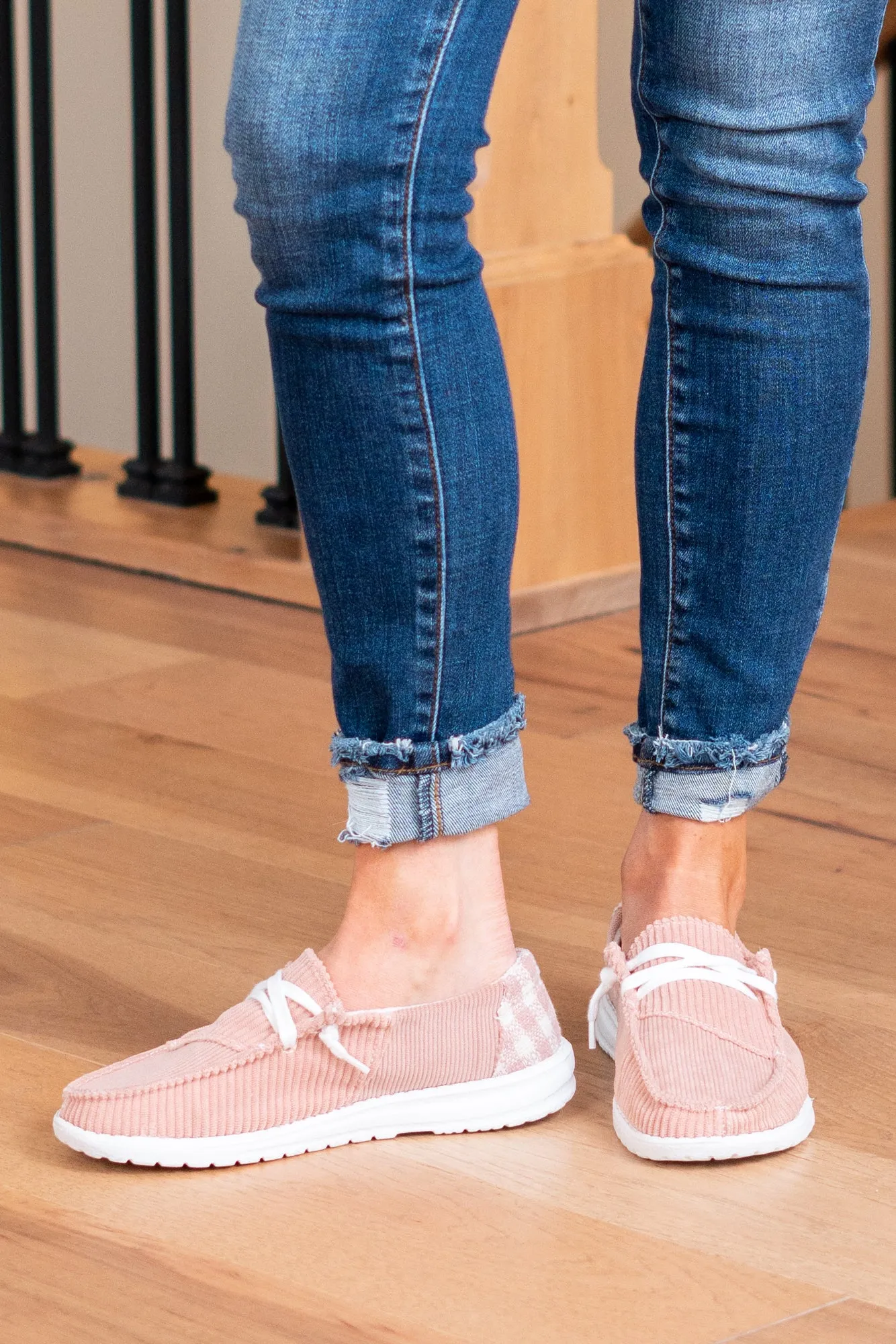 Prep Plaid Boat Shoes - Pink