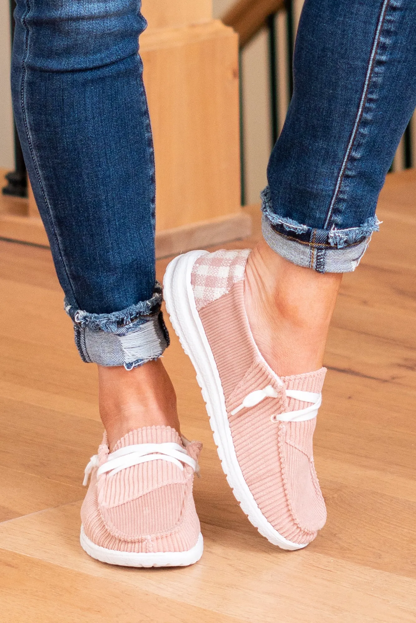 Prep Plaid Boat Shoes - Pink