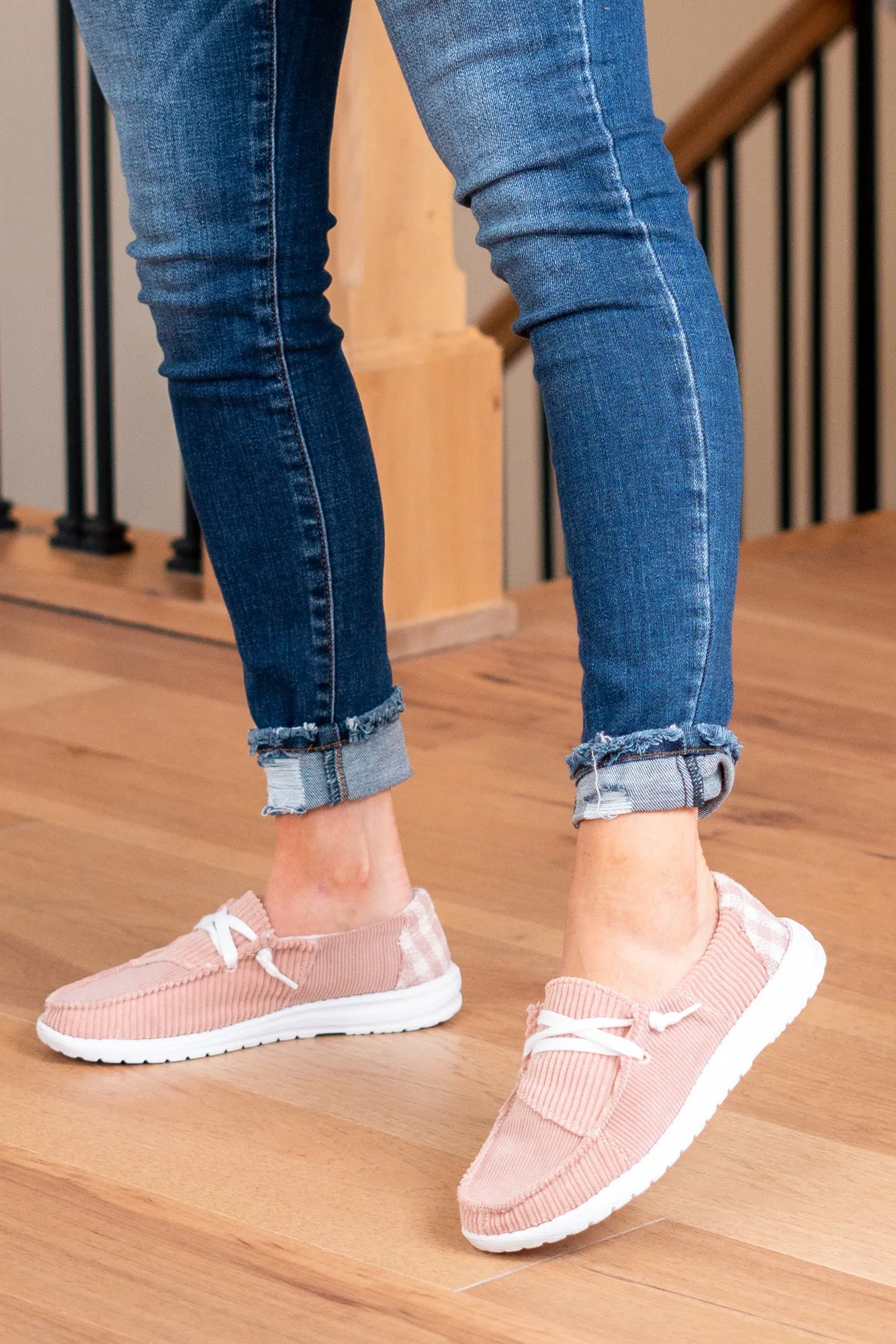 Prep Plaid Boat Shoes - Pink