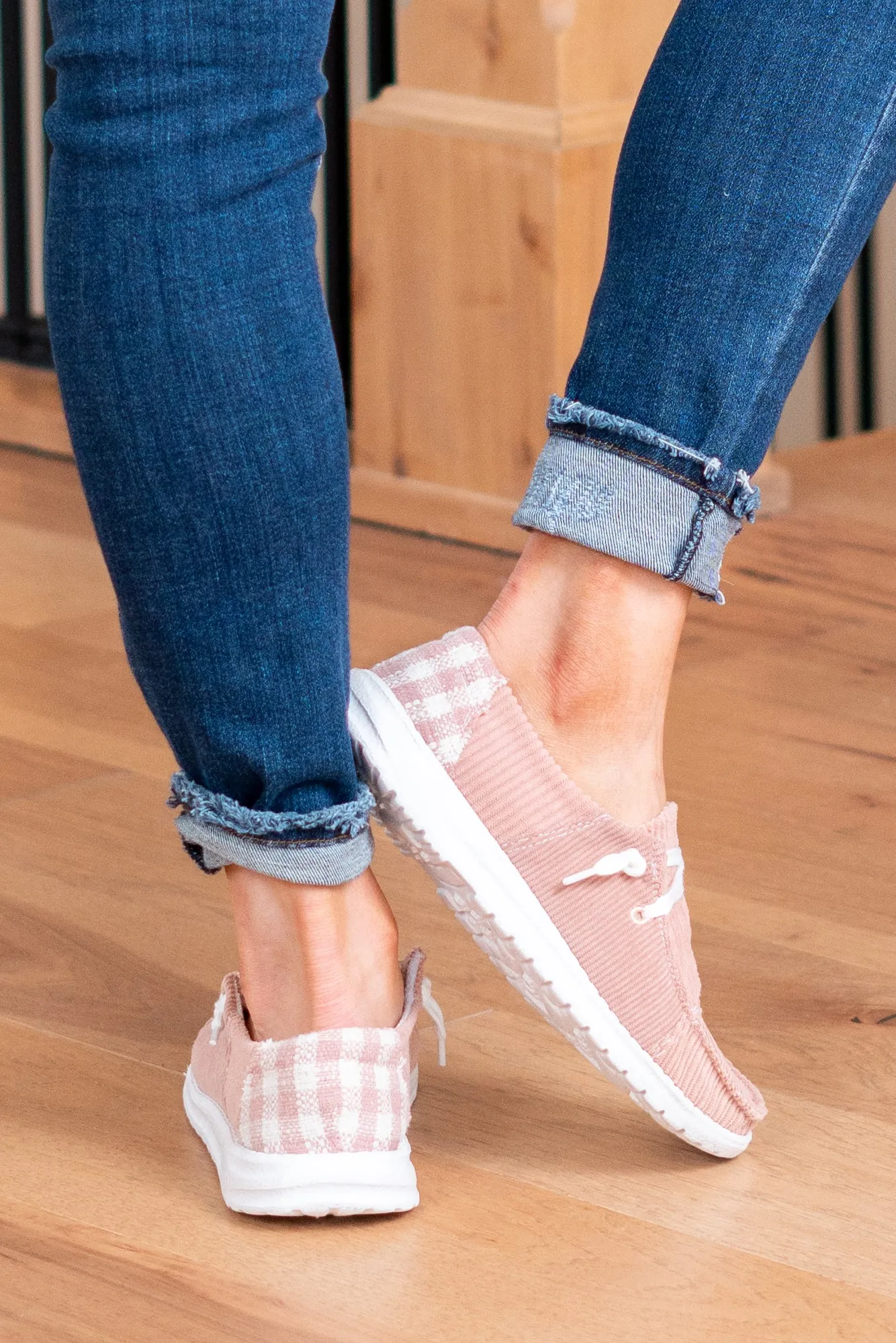 Prep Plaid Boat Shoes - Pink