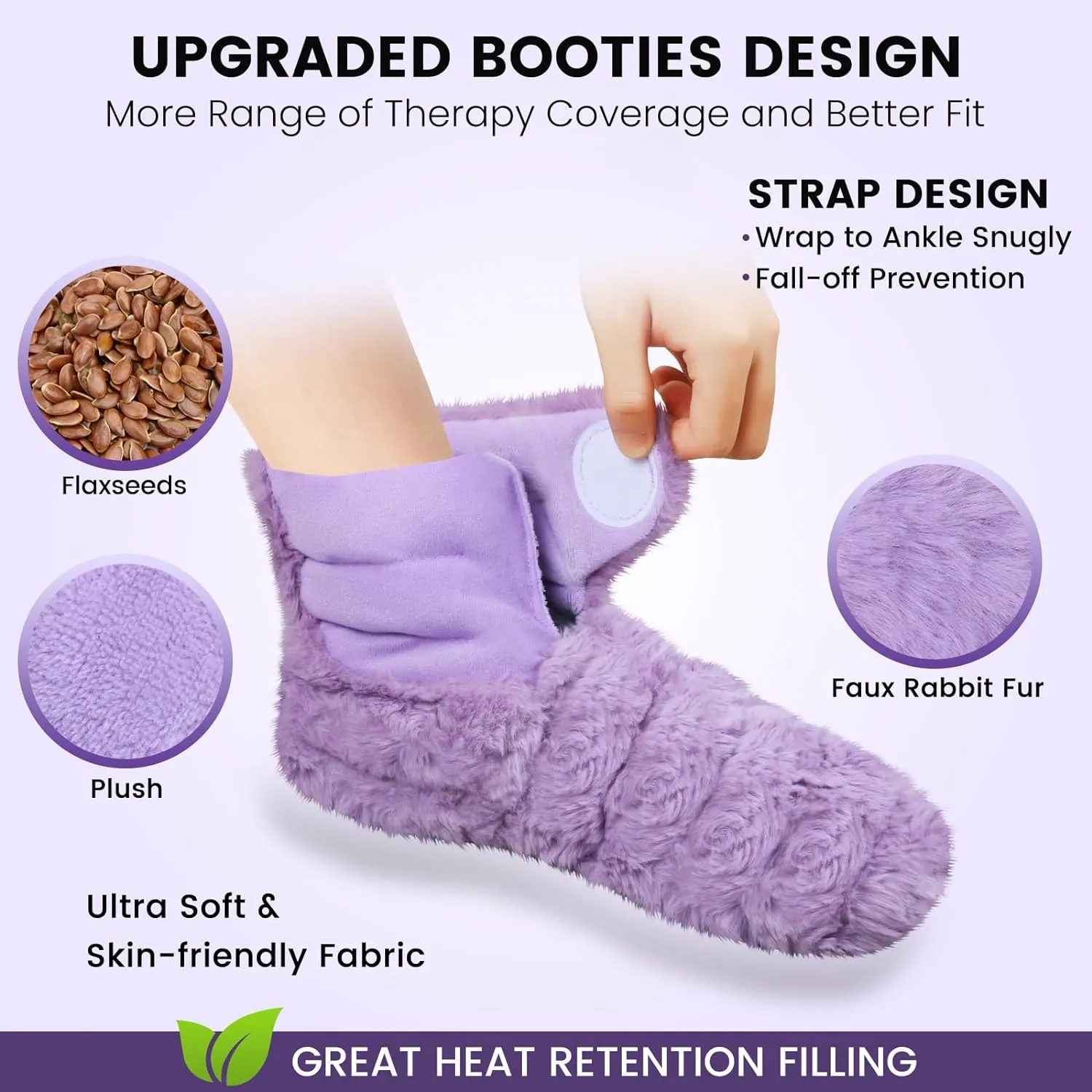 REVIX Microwavable Booties and Hot Feet Warmers for Women & Men,Heated Foot Warmer with Flaxseed Moist Heat Therapy