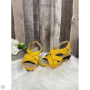 Sandals Heels Wedge By Clarks In Yellow, Size: 7