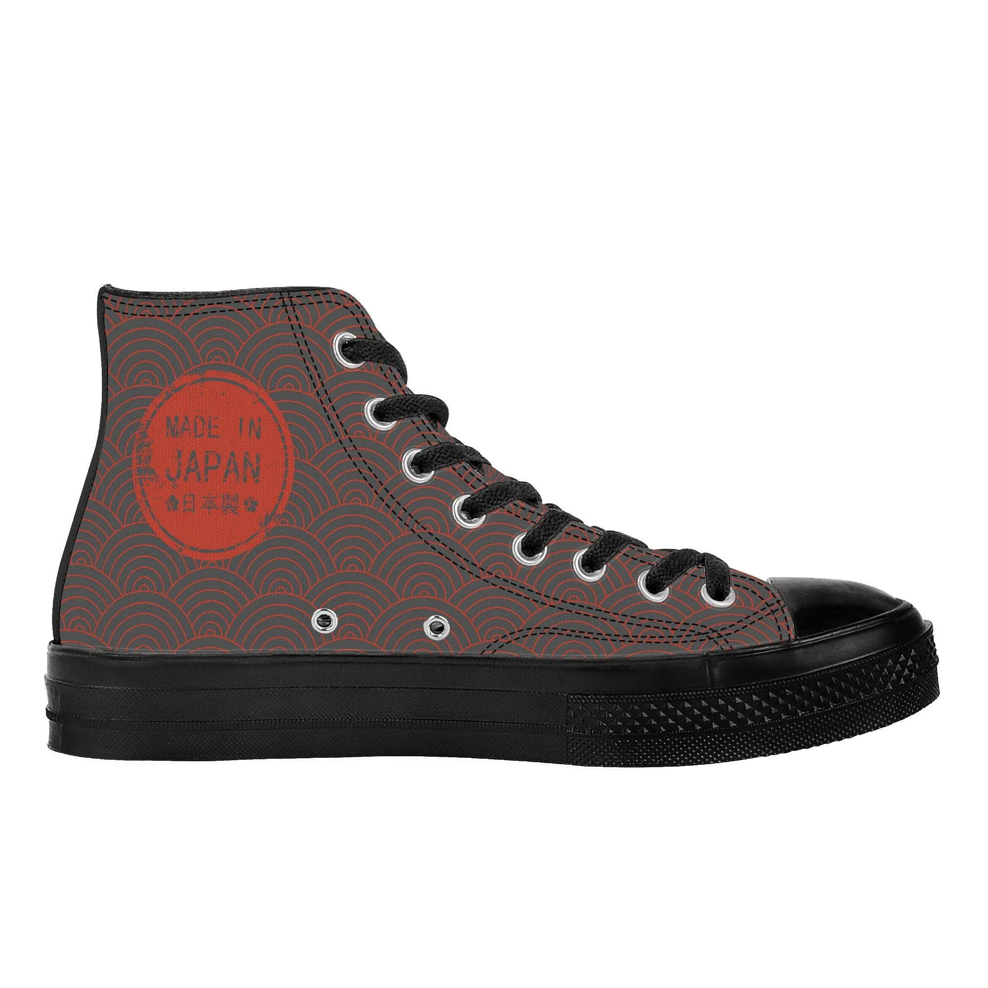 Shōwa Sanshoku White Koi High Tops Grey