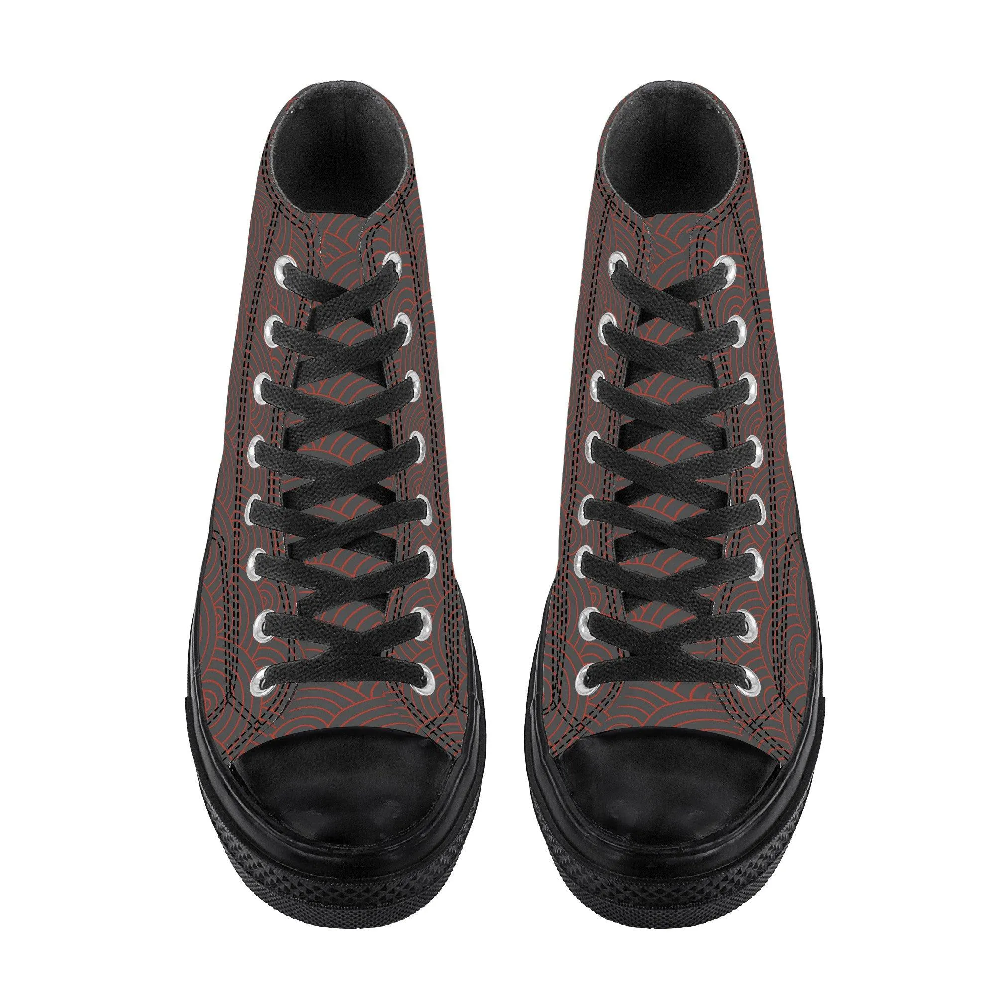 Shōwa Sanshoku White Koi High Tops Grey