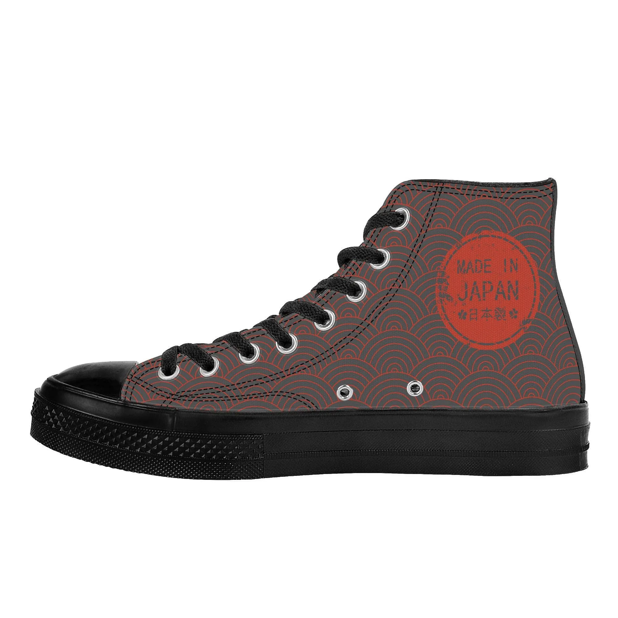 Shōwa Sanshoku White Koi High Tops Grey