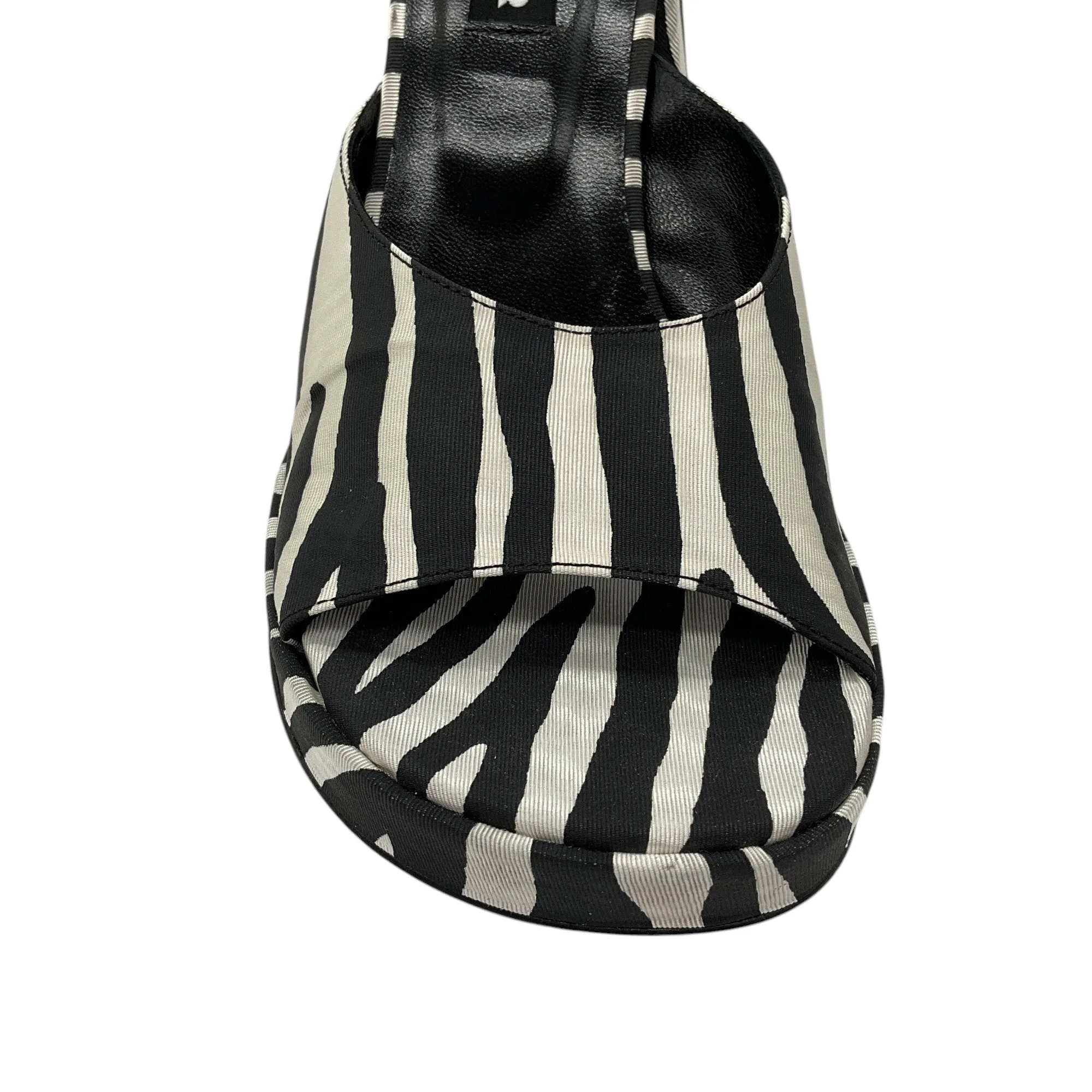 Simon Miller Black / White Slice Zebra Platform Slide-On Sandals