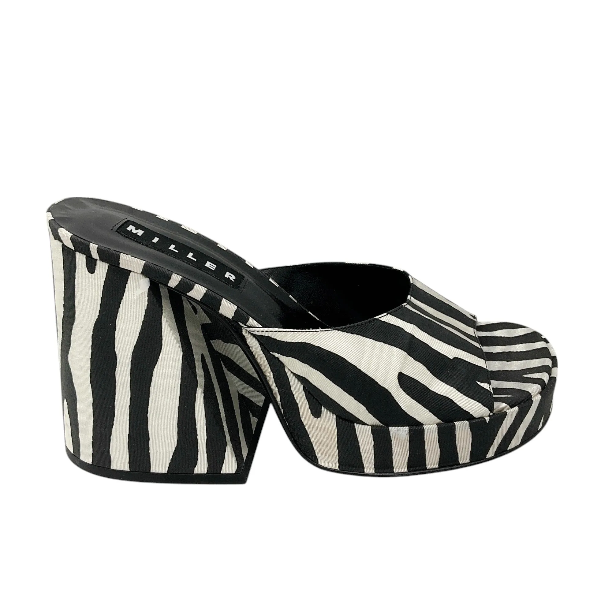 Simon Miller Black / White Slice Zebra Platform Slide-On Sandals