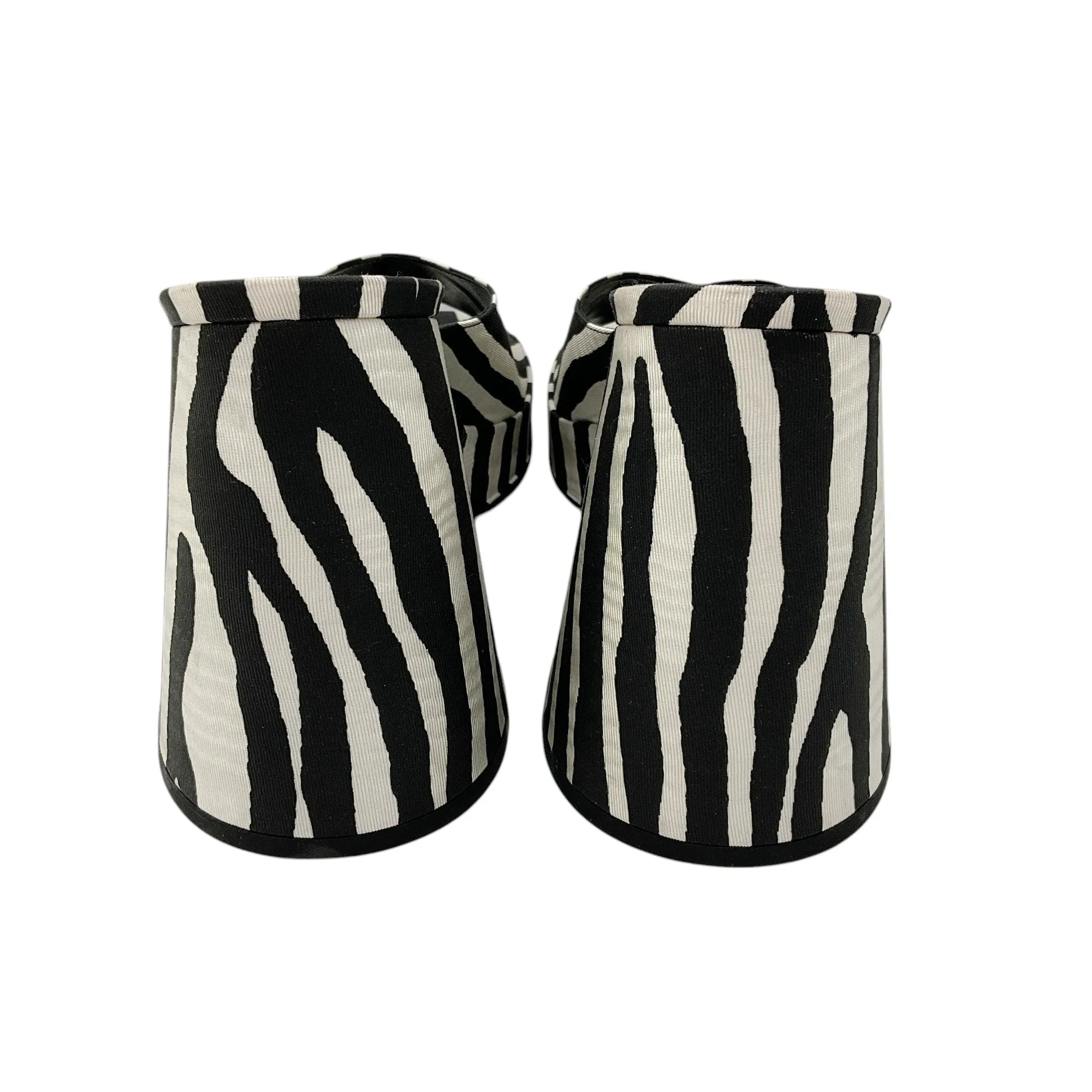 Simon Miller Black / White Slice Zebra Platform Slide-On Sandals