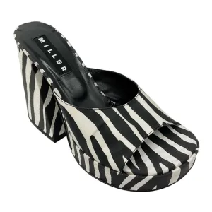 Simon Miller Black / White Slice Zebra Platform Slide-On Sandals