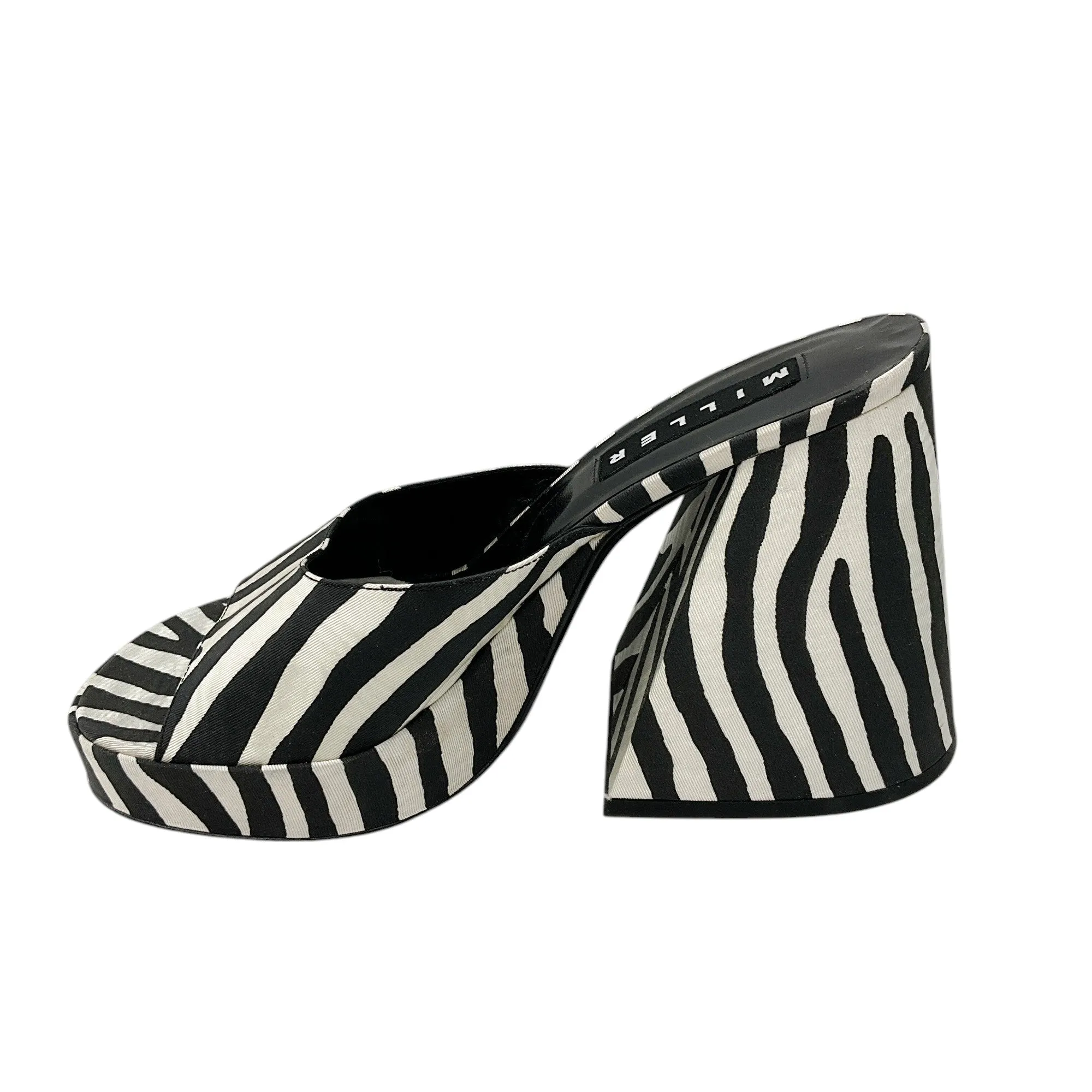 Simon Miller Black / White Slice Zebra Platform Slide-On Sandals