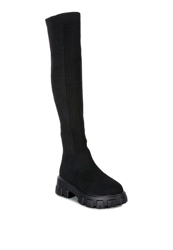 Sizes 5 & 6 LORO Stretch Knit Knee-High Boots