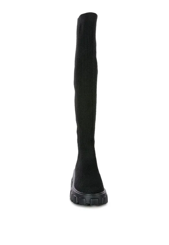 Sizes 5 & 6 LORO Stretch Knit Knee-High Boots