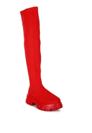 Sizes 5 & 6 LORO Stretch Knit Knee-High Boots