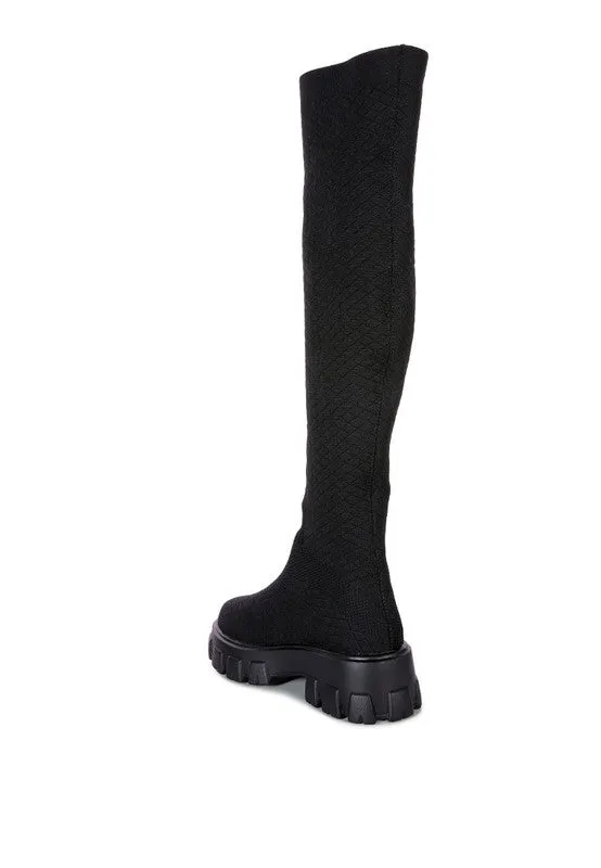 Sizes 5 & 6 LORO Stretch Knit Knee-High Boots