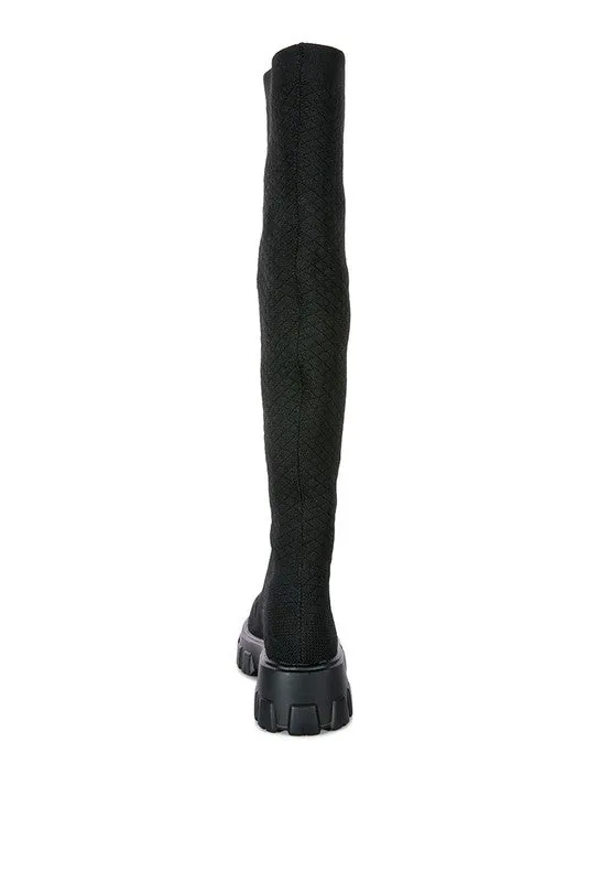 Sizes 5 & 6 LORO Stretch Knit Knee-High Boots