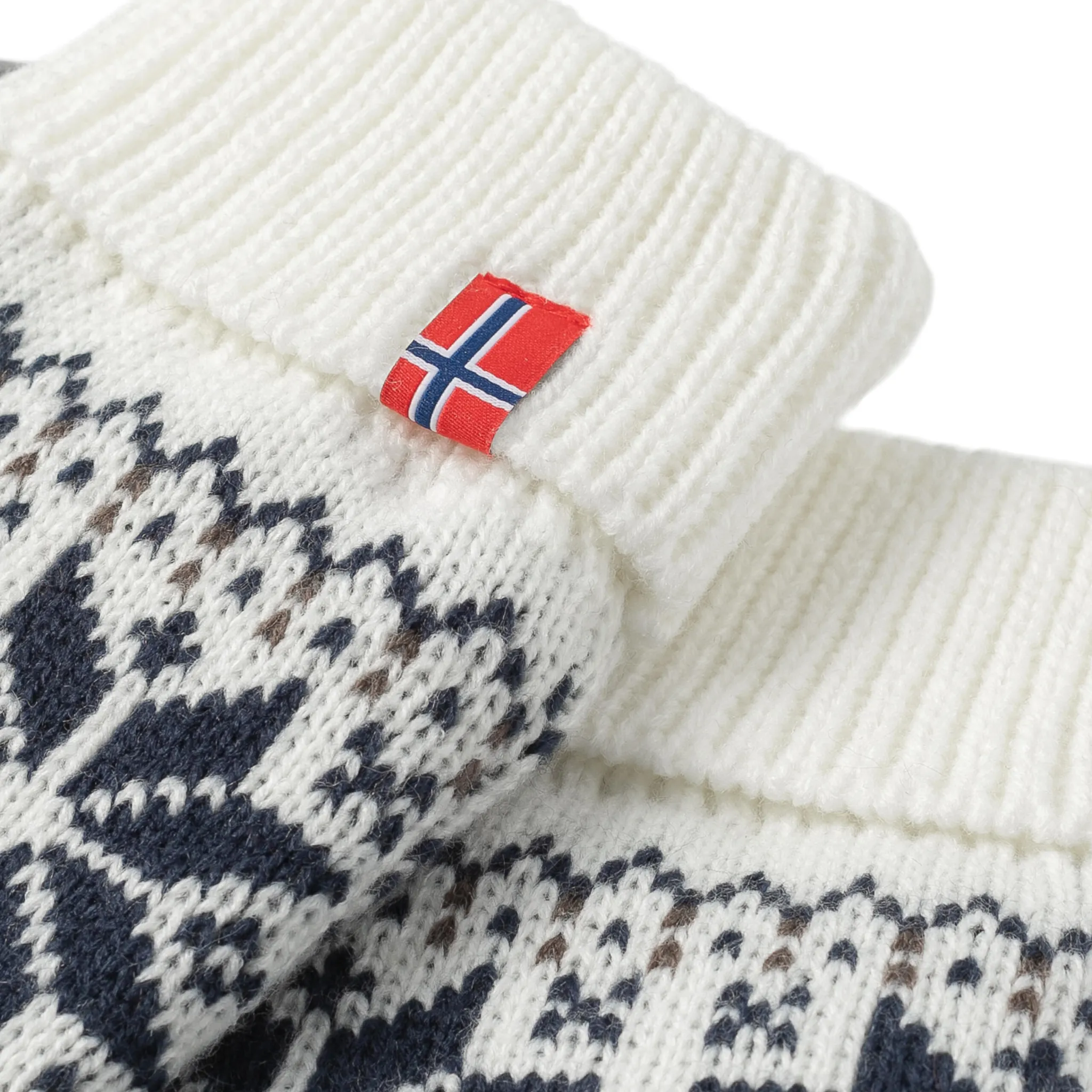 Snow Crystal Mittens - White / Navy
