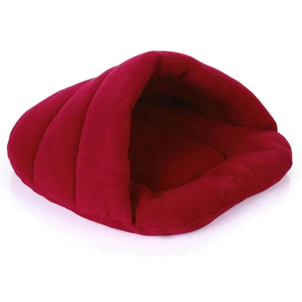 Snuggle Haven: Winter Warmth in Polar Fleece Dog Beds - Heated Mat Slippers, Kennel House for Cats - Sleeping Bag Nest Cave Bed for Ultimate Coziness!