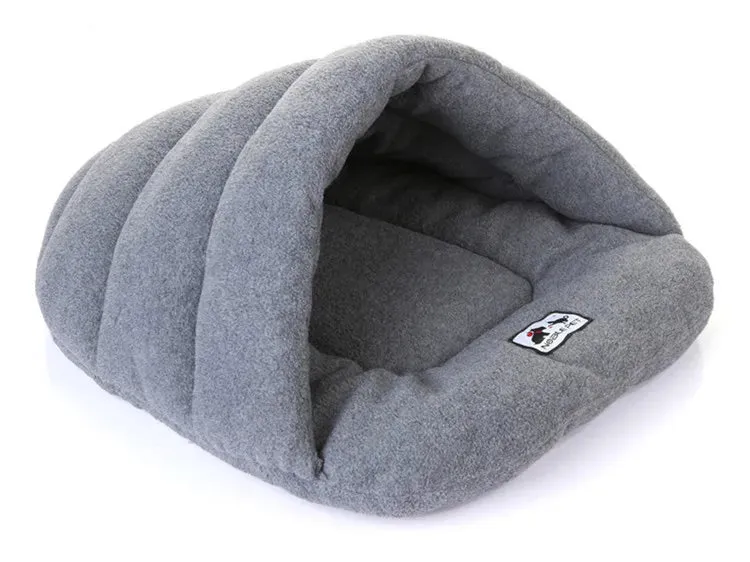 Snuggle Haven: Winter Warmth in Polar Fleece Dog Beds - Heated Mat Slippers, Kennel House for Cats - Sleeping Bag Nest Cave Bed for Ultimate Coziness!