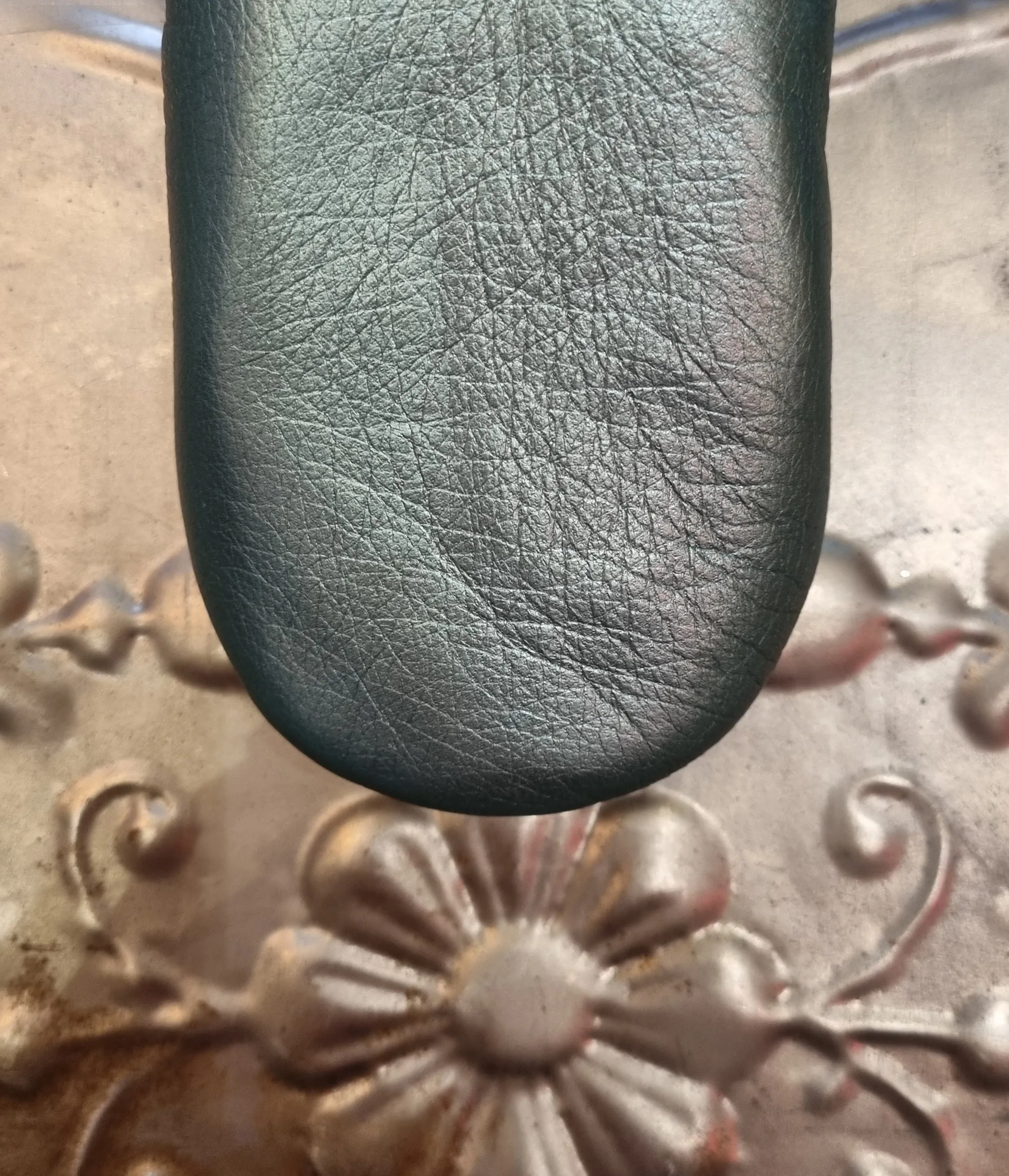 Soft leather metallic slippers .. size 37