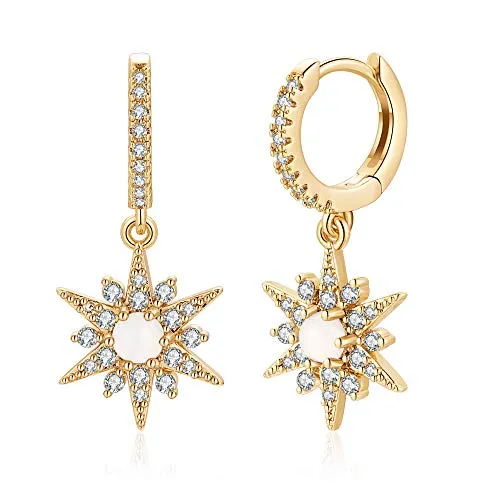 Starburst Gold Huggie Hoop Earrings
