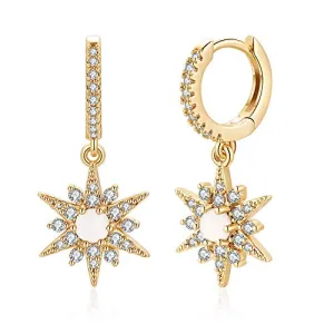 Starburst Gold Huggie Hoop Earrings