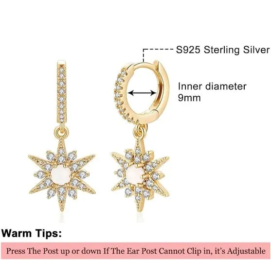 Starburst Gold Huggie Hoop Earrings