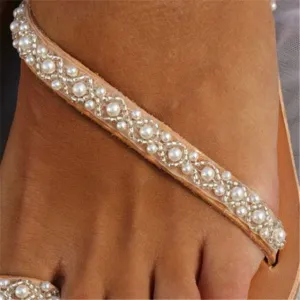 Summer Flat Sandals Sweet Boho Pearl  Sandals