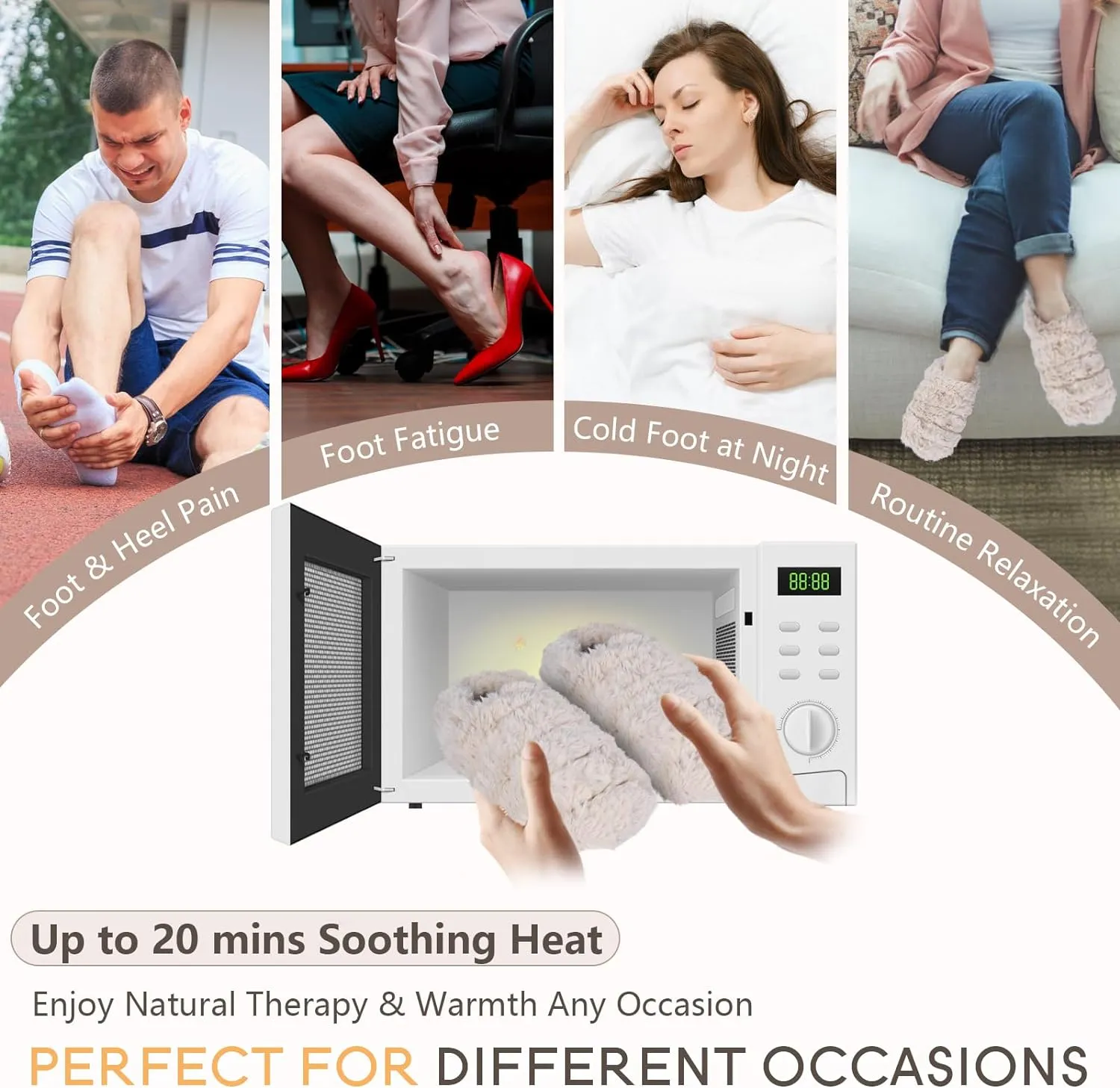 Suzzipad Microwavable Slippers and Foot Warmer for Bed, Microwave Heated Slippers for Women & Man