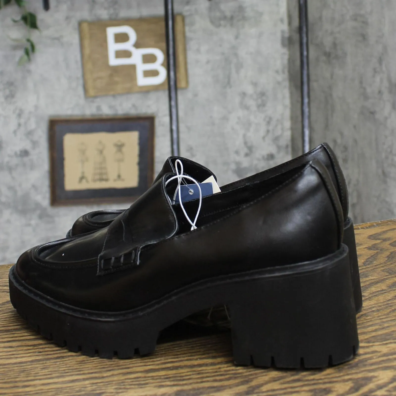 Universal Thread Womens Maisy Loafer Heels with Memory Foam Insole Black 10M
