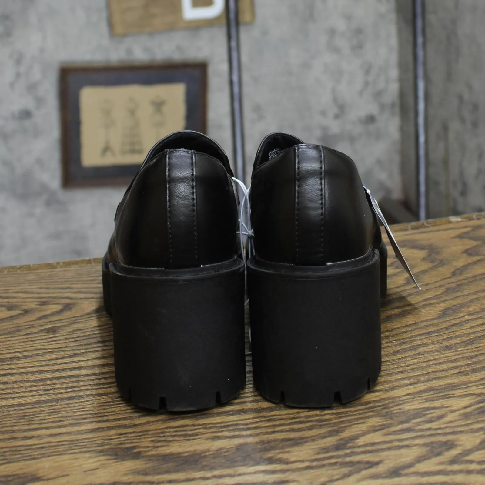 Universal Thread Womens Maisy Loafer Heels with Memory Foam Insole Black 6.5M