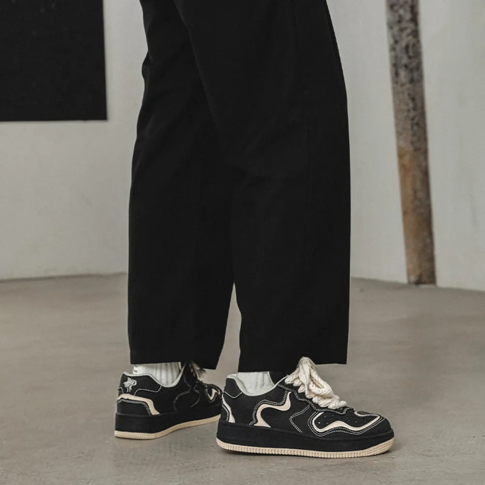 Urban High Street Coffee Stripe Couple Casual Sneakers
