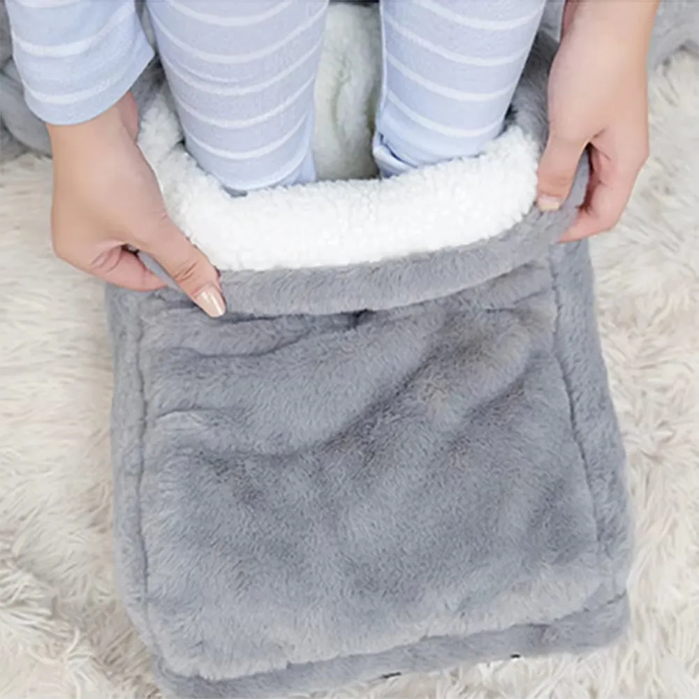 USB Electric Heater Foot Warmer Heated Comfort Fleece Suede Cushion Couple Warm Foot Cover Feet Heating Pads for Home Sleeping