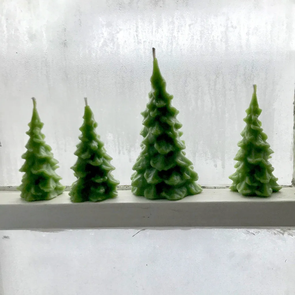 winter forest beeswax candles